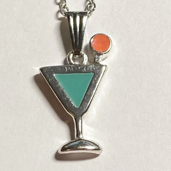 Martini Glass Drink Cocktail Zipper Pull & Purse Bag Charm  Great whimsical addi - Picture 2 of 9